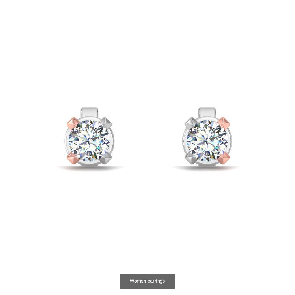 Pack of 40 Solitaire earrings  3D Model Collection_16