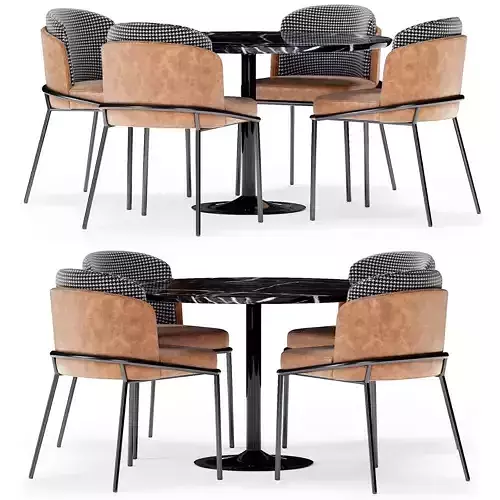 Minotti fil noir leather dining table