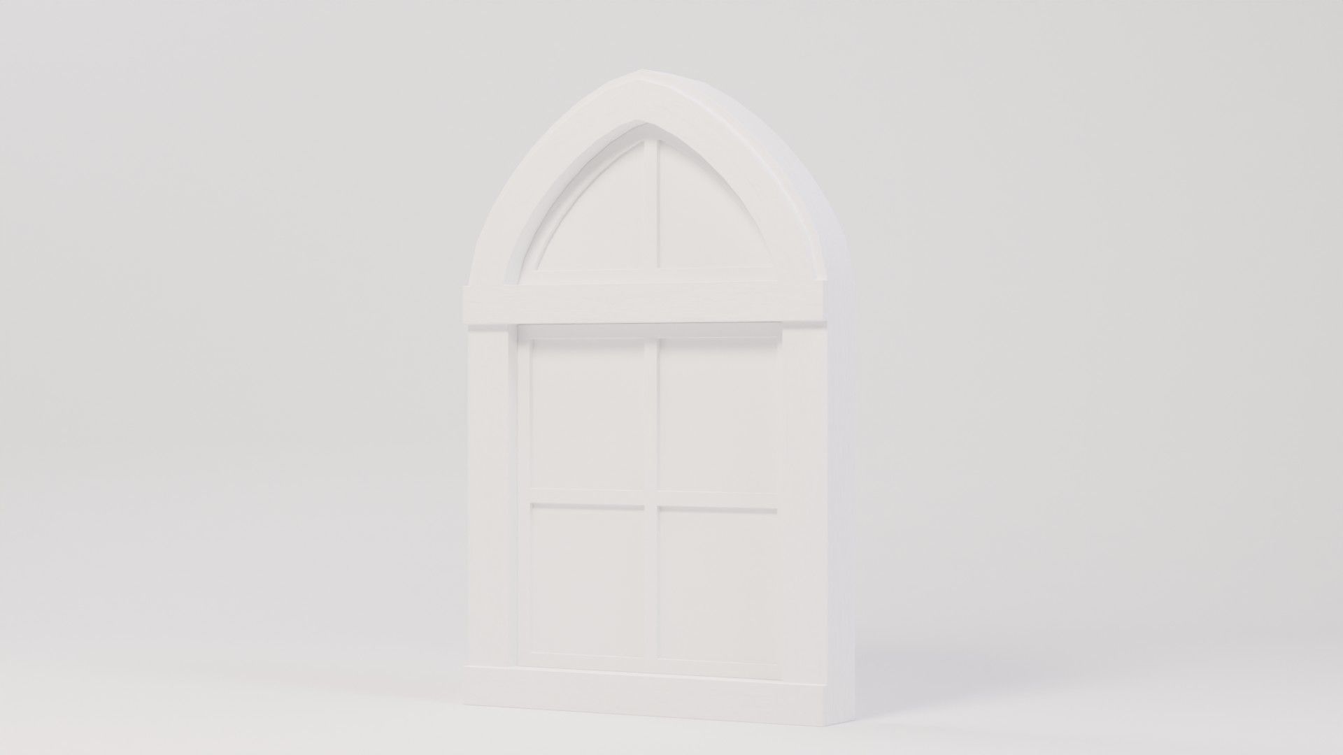 Wooden Window 84x14x130 Low-poly 3D model_3
