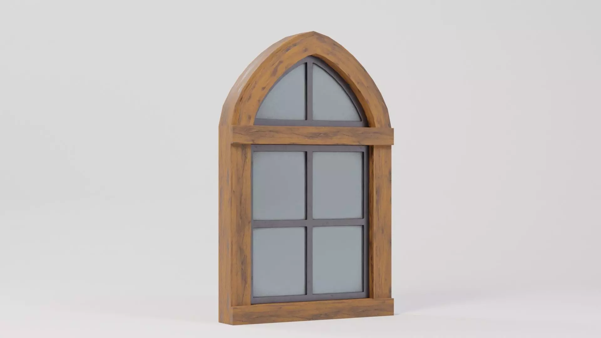 Wooden Window 84x14x130 Low-poly 3D model_0