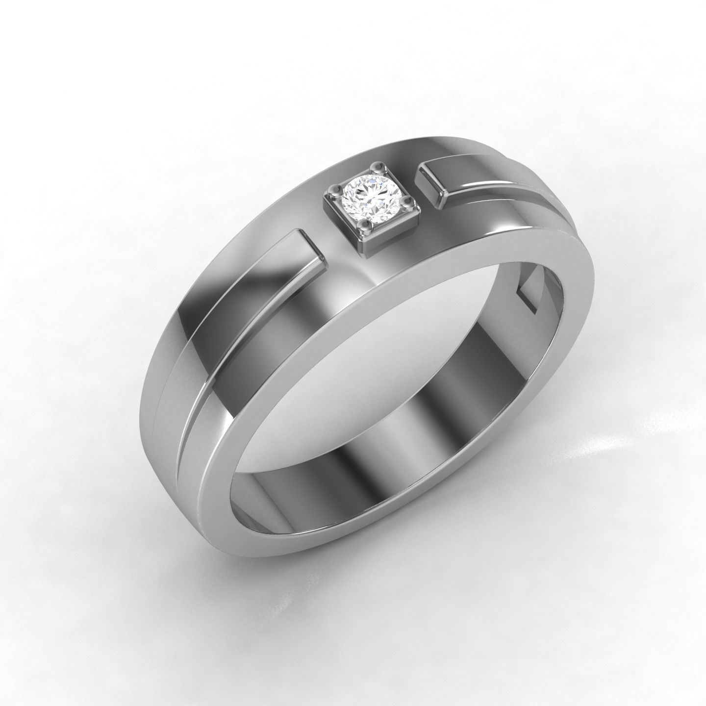 Band ring 3D print model_3