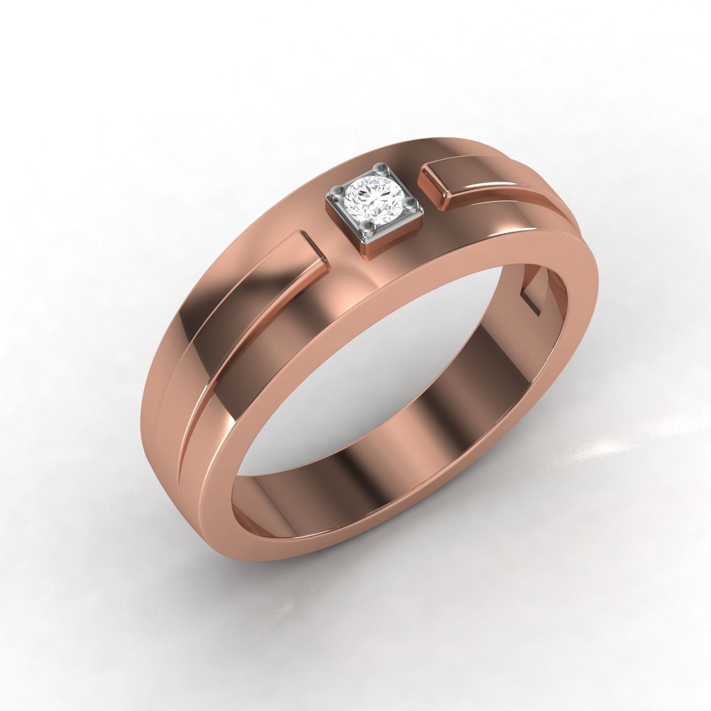 Band ring 3D print model_1