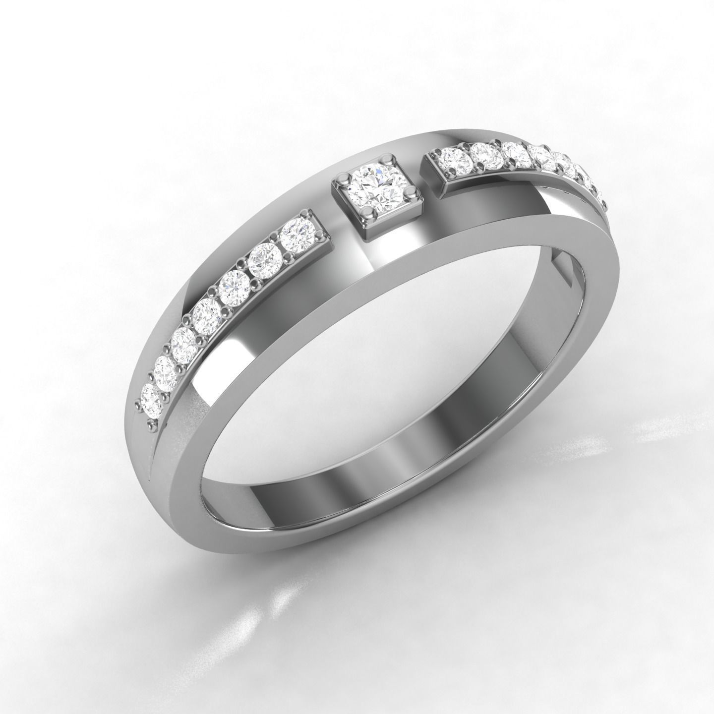 Band ring 3D print model_3