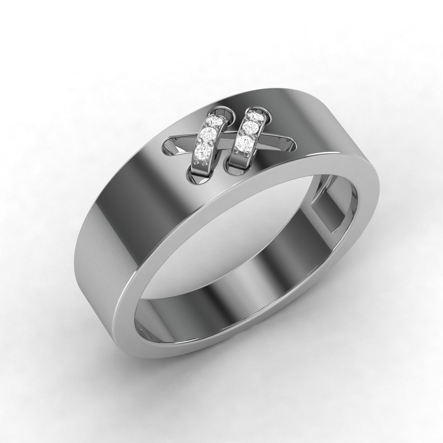 Band ring 3D print model_3