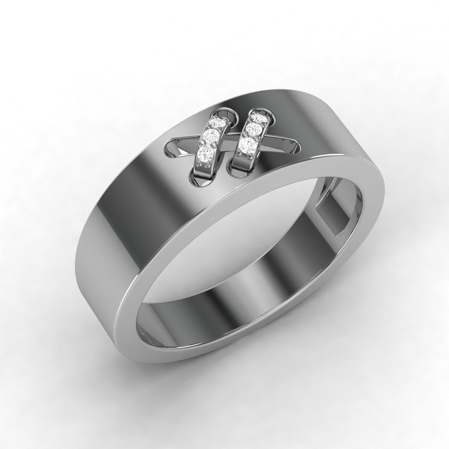 Band ring 3D print model_2