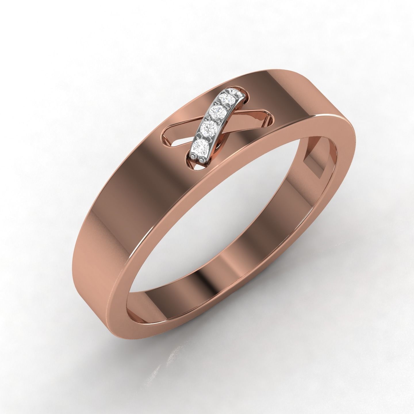 Band ring 3D print model_1