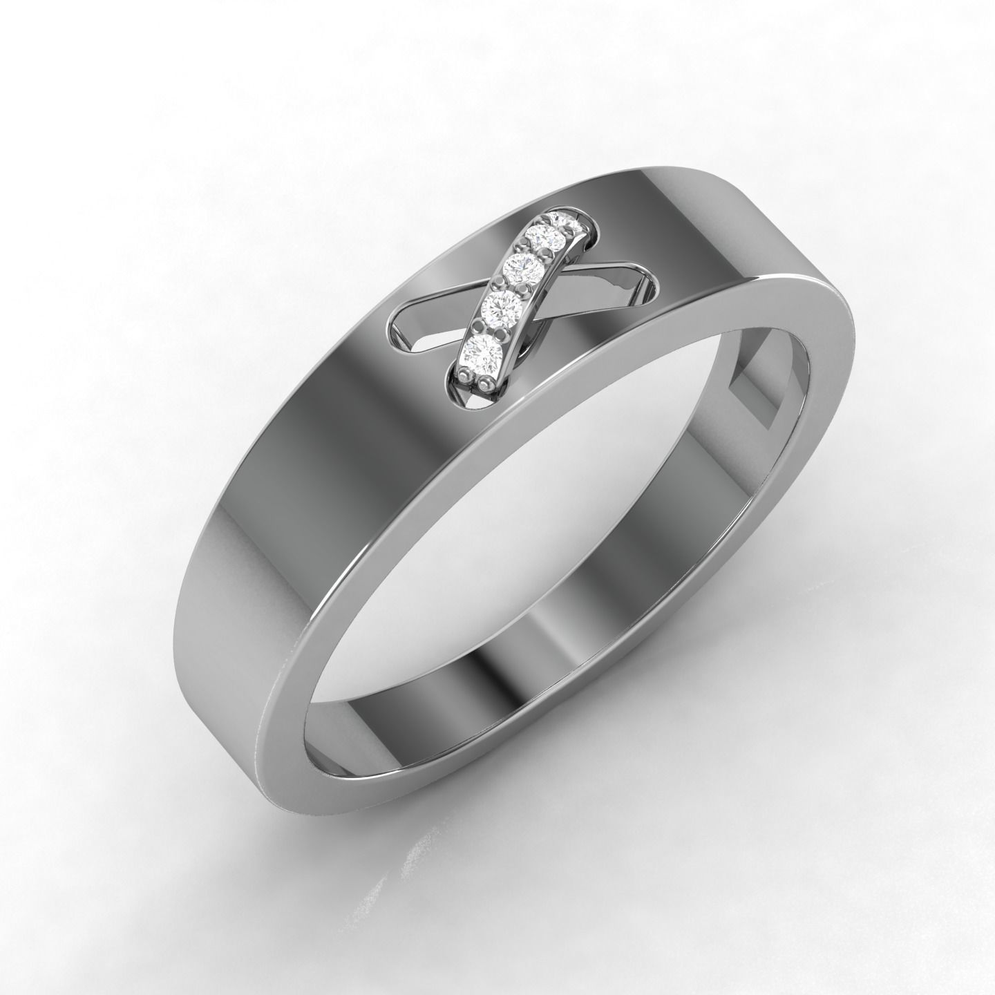 Band ring 3D print model_3
