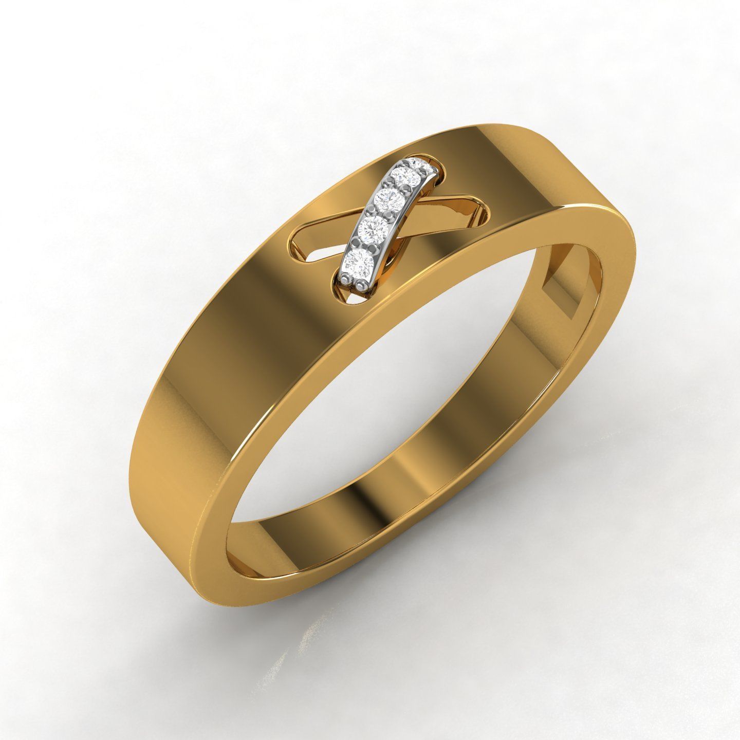 Band ring 3D print model_4