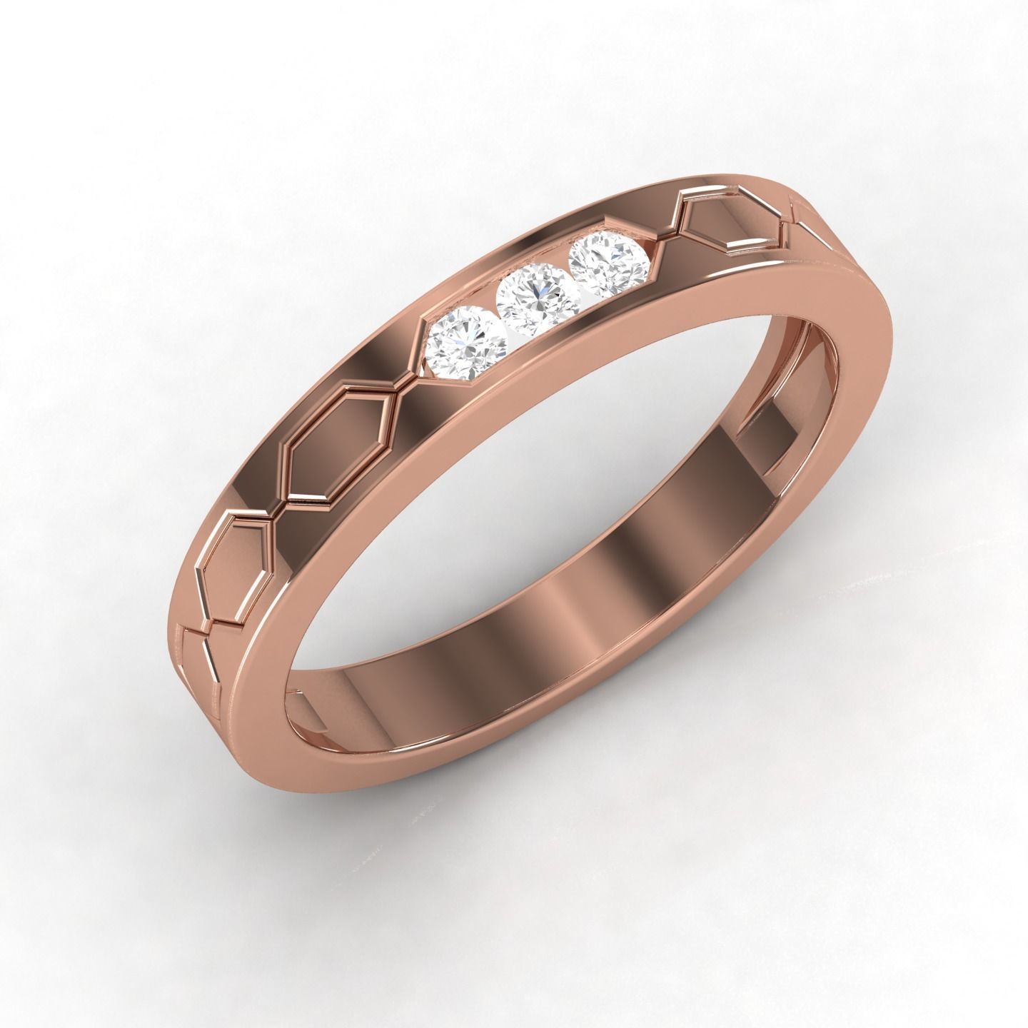 Band ring 3D print model_1