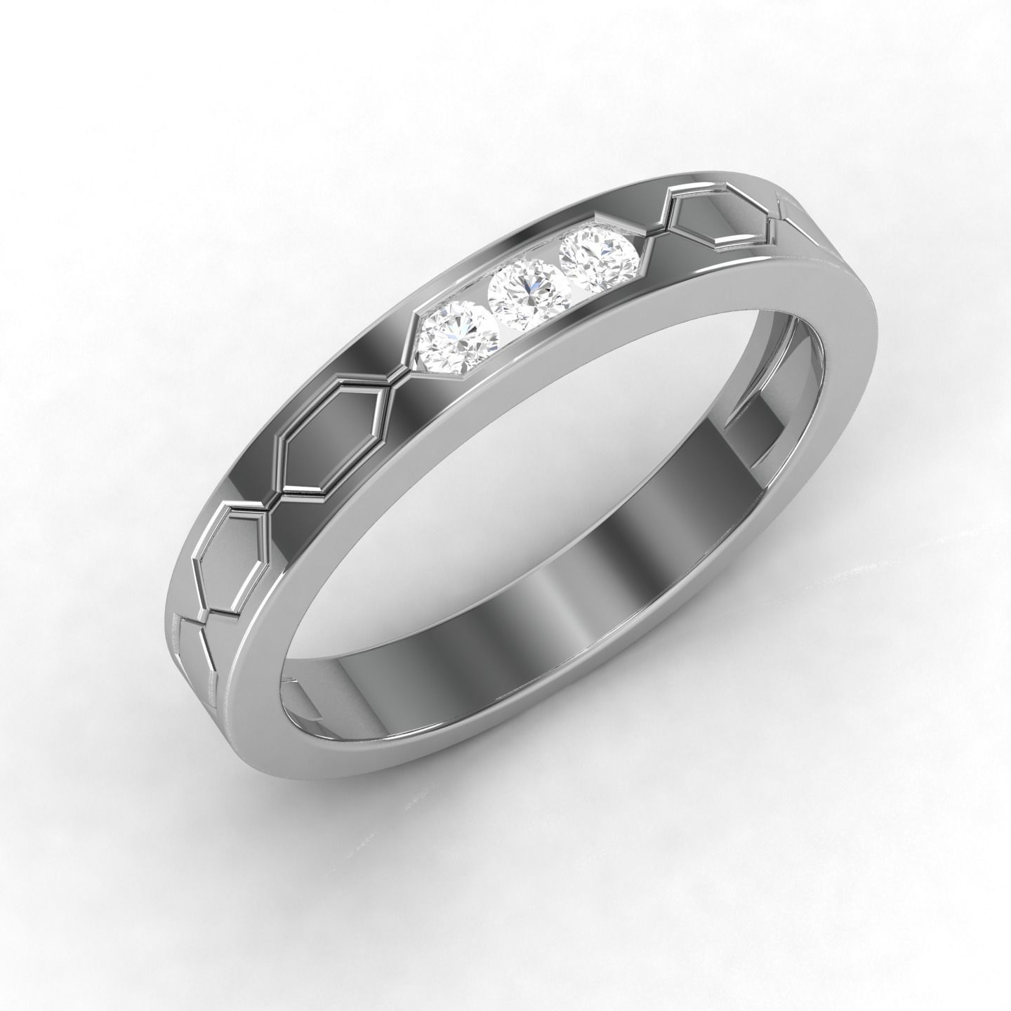 Band ring 3D print model_3