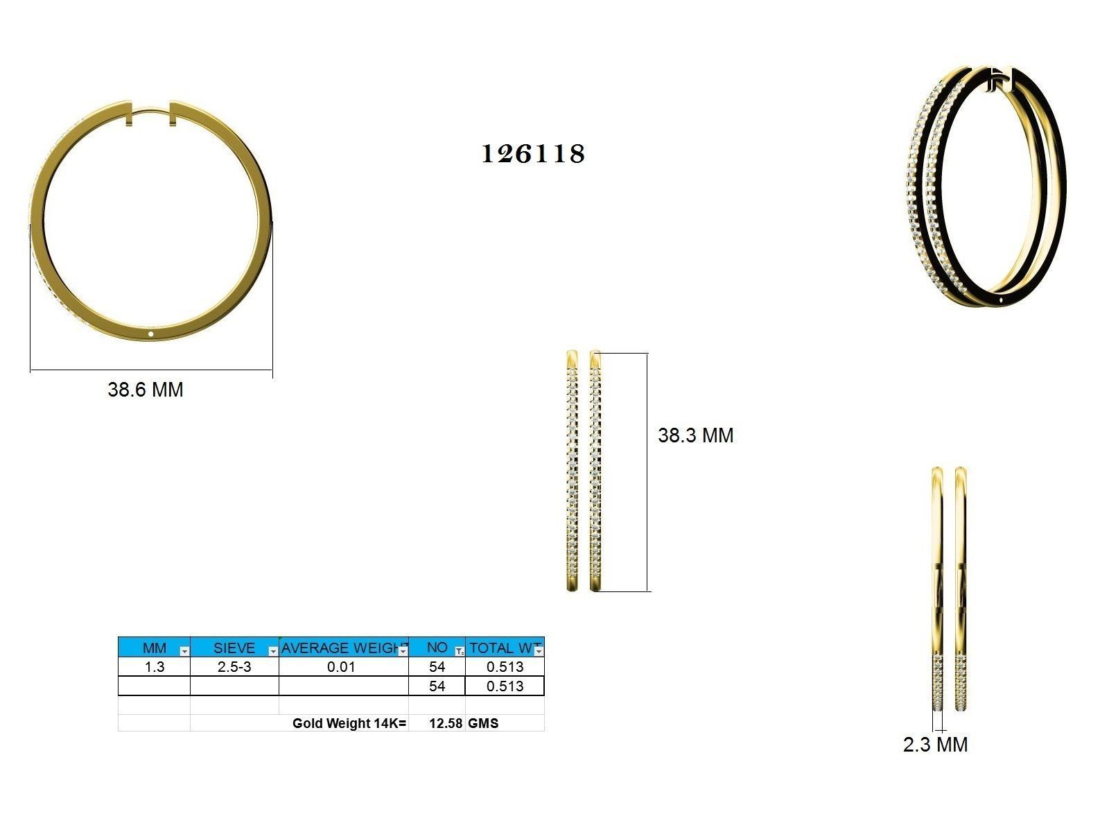 Women earrings 3D print model_9