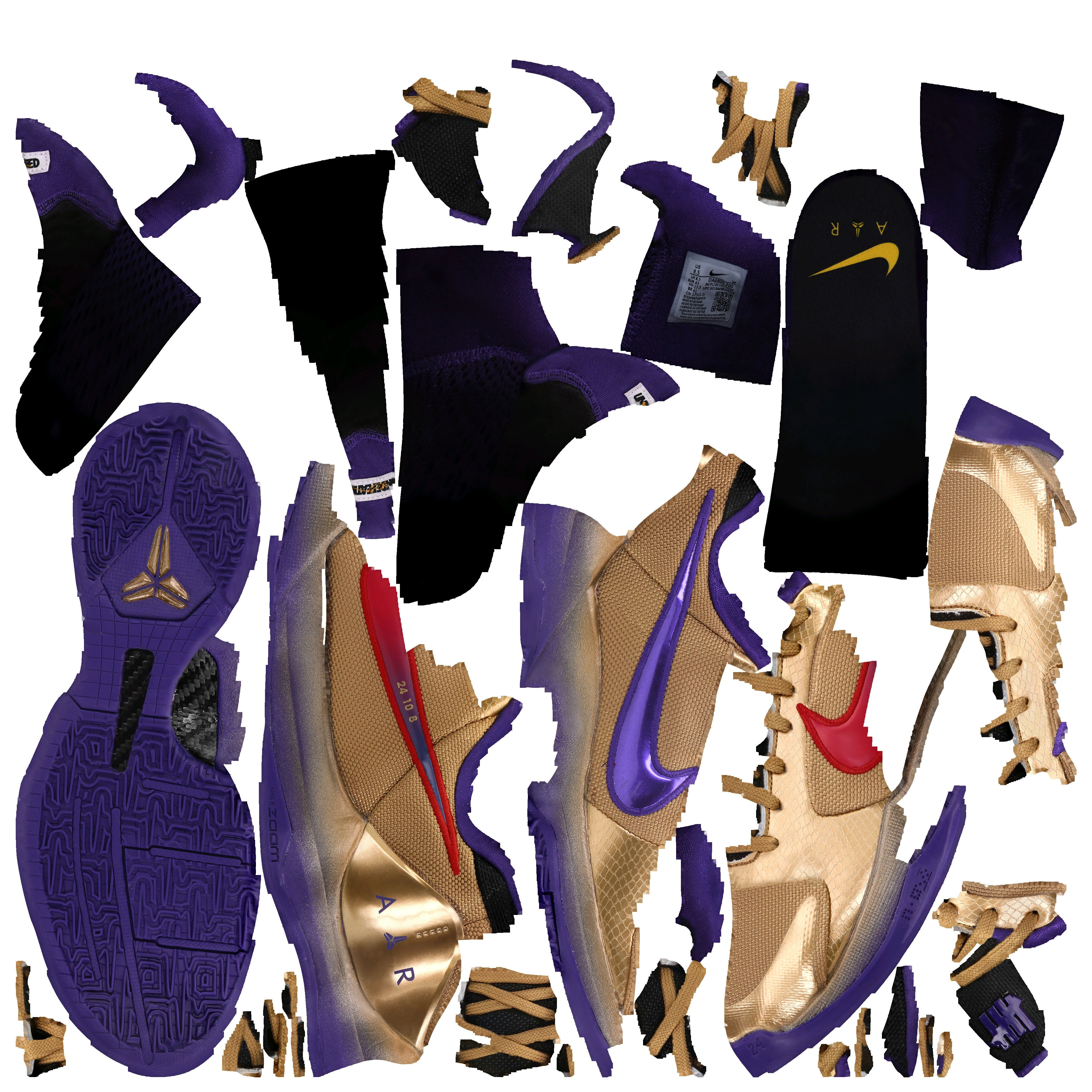 Nike Kobe 5 Protro Hall of Frame Jndefeated 3D model_9