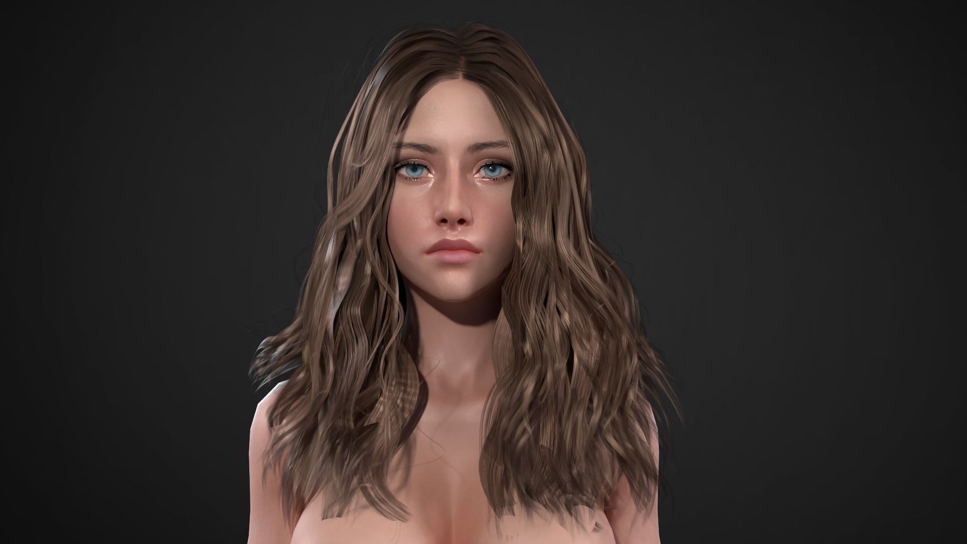 Hairstyle - Long Wavy 03 - Realtime Game Ready Low-poly 3D model_2