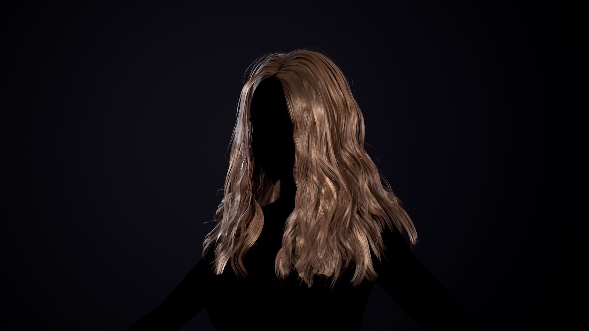 Hairstyle - Long Wavy 03 - Realtime Game Ready Low-poly 3D model_6