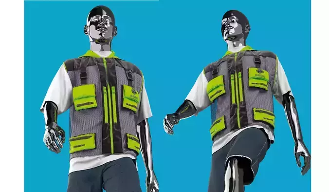  3d clothes vest jacket shorts shirt  menswear