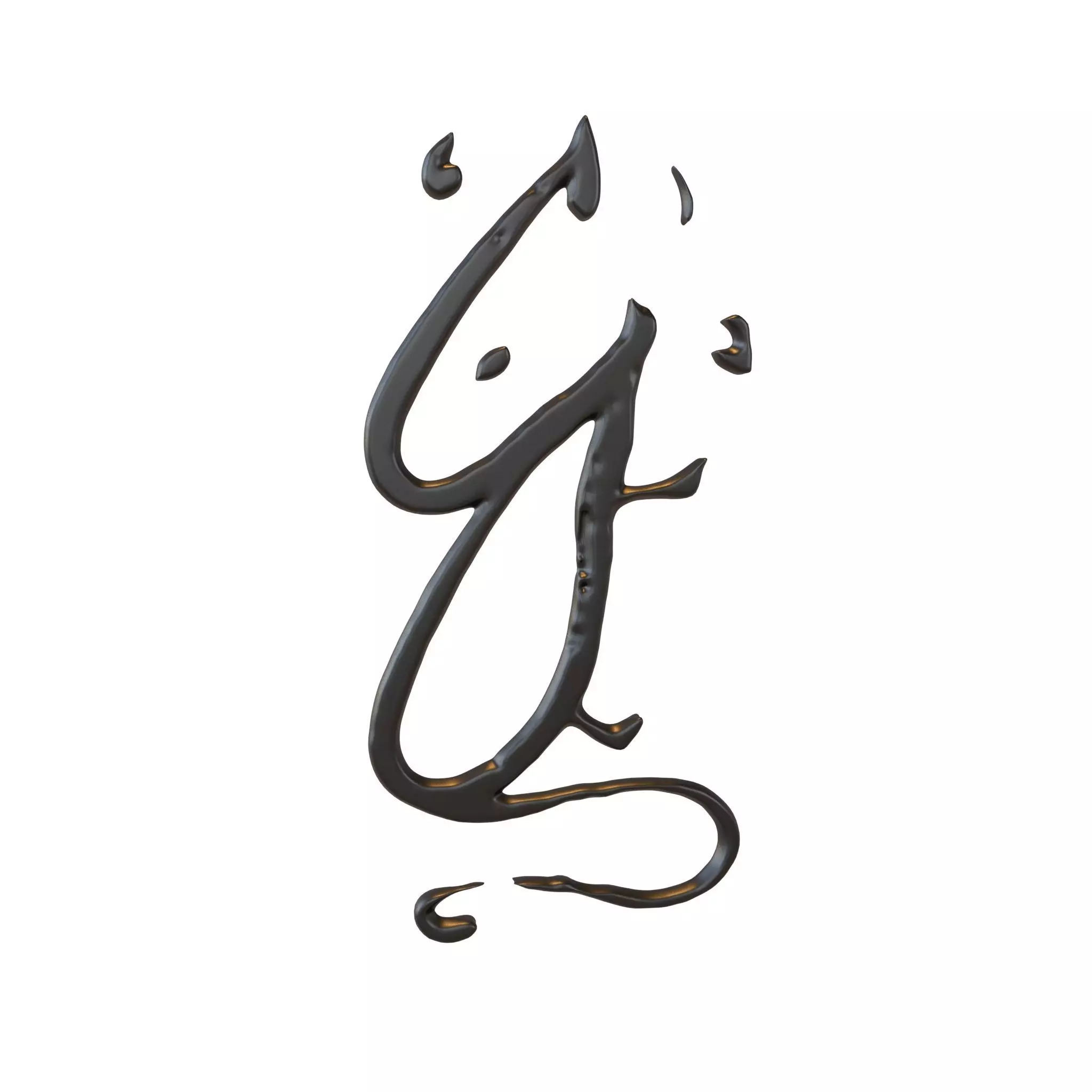 Chinese Zodiac Mouse Oracle Bone Inscriptions v1 001 Low-poly 3D model_0