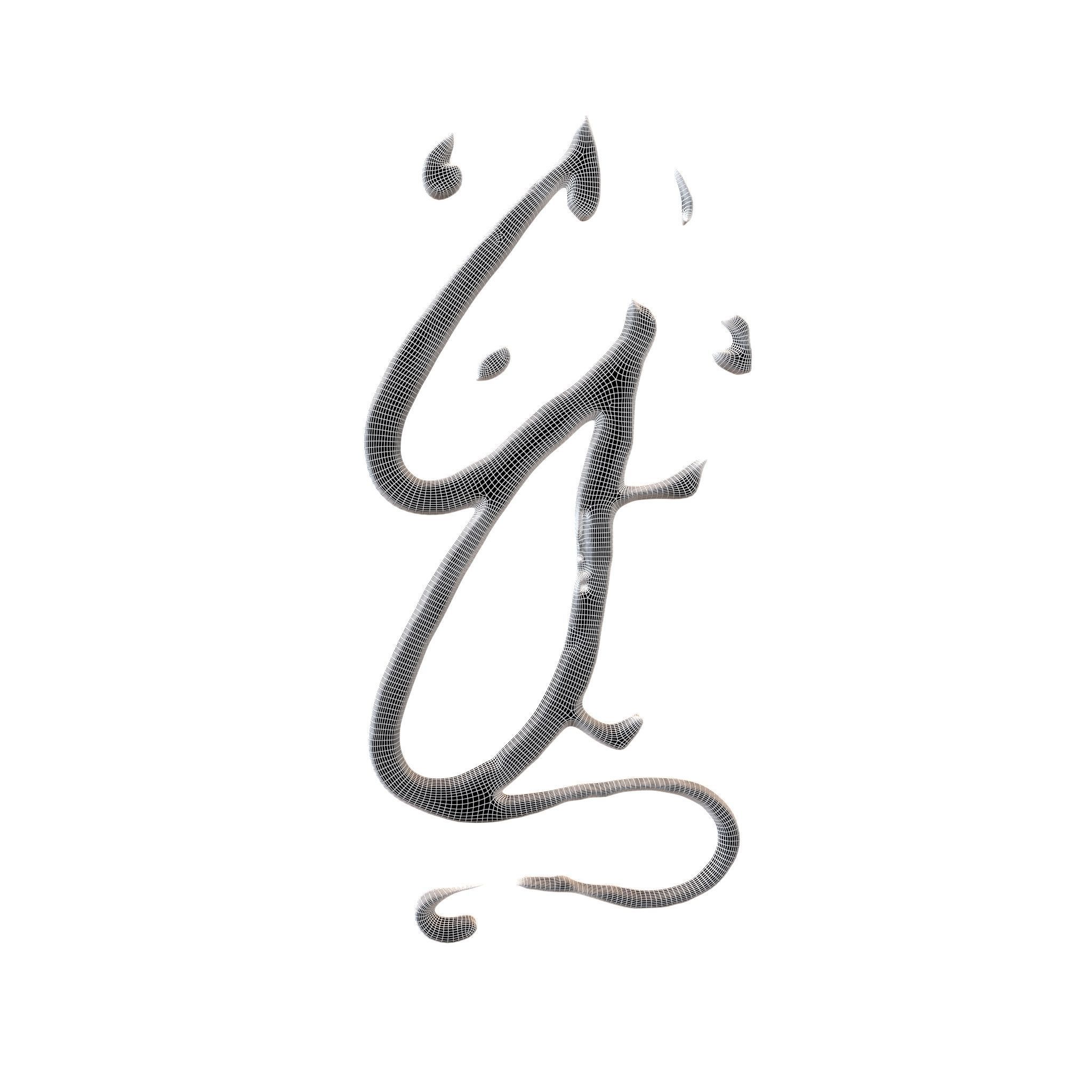 Chinese Zodiac Mouse Oracle Bone Inscriptions v1 001 Low-poly 3D model_4