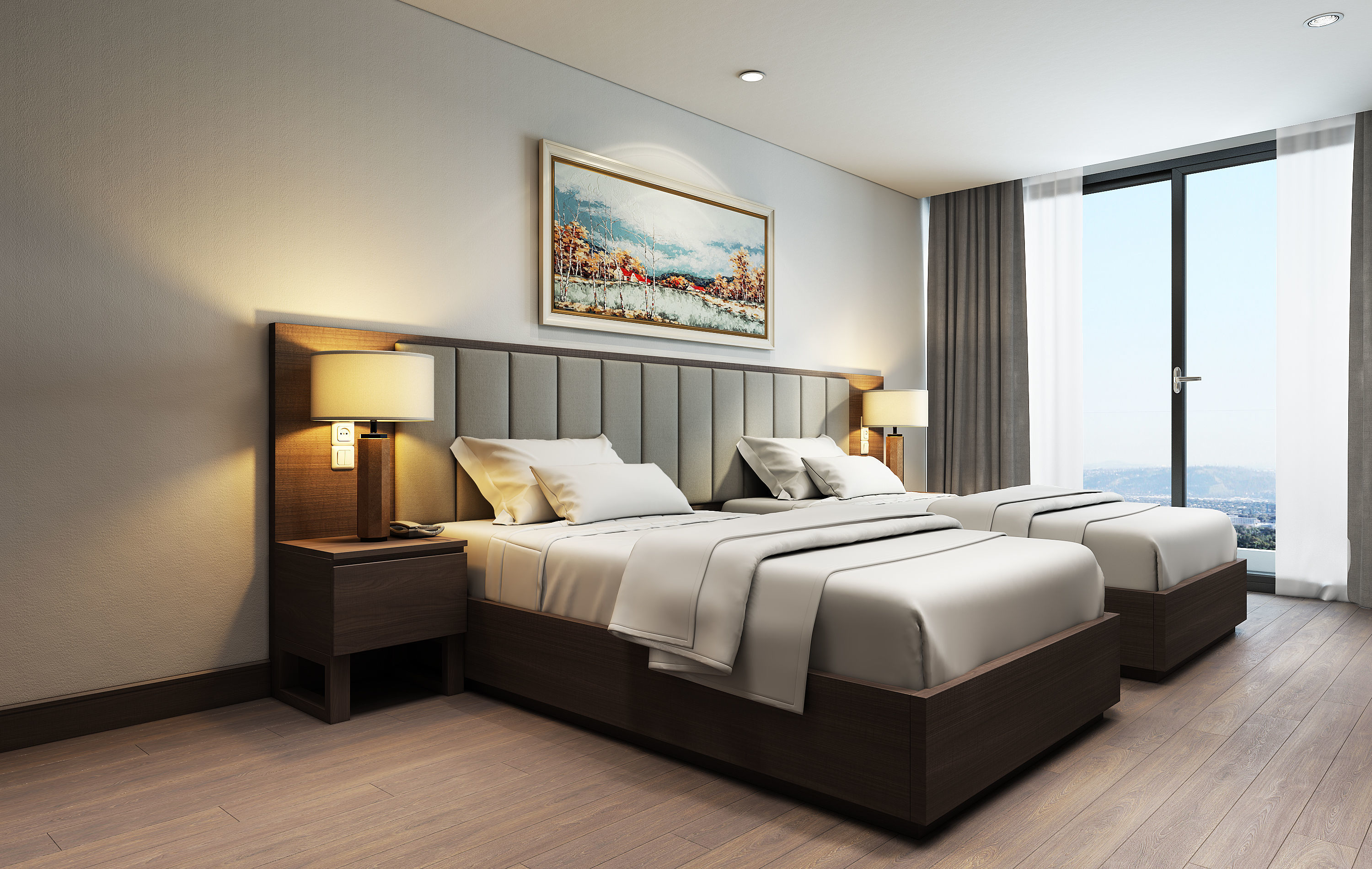 Hotel Bedroom 3dmodel and V-ray rendering 3D model_2