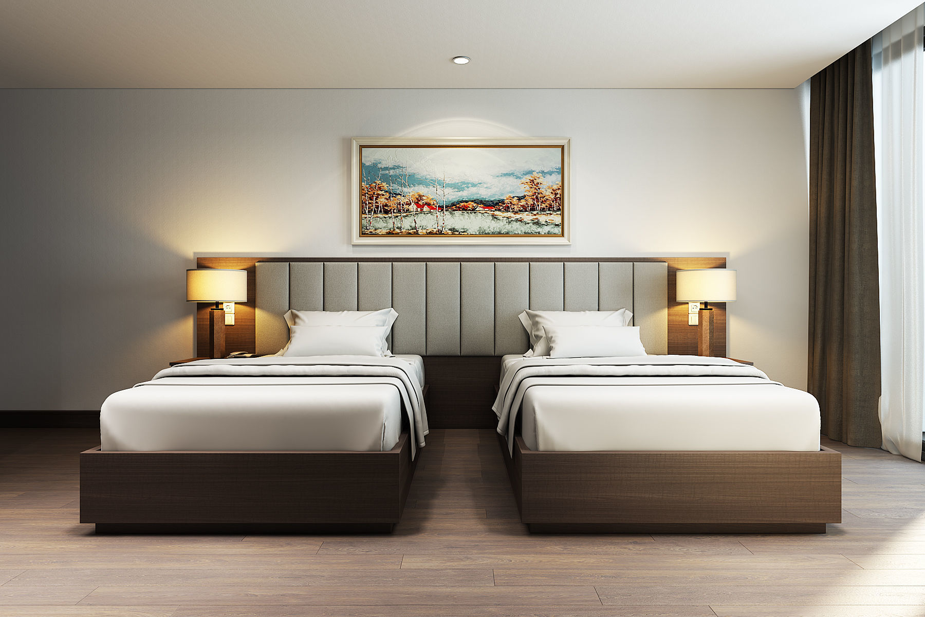 Hotel Bedroom 3dmodel and V-ray rendering 3D model_3