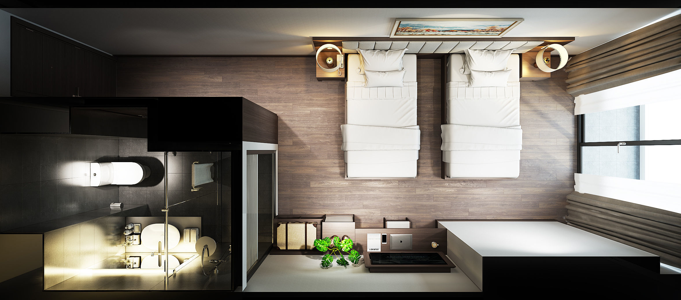 Hotel Bedroom 3dmodel and V-ray rendering 3D model_7