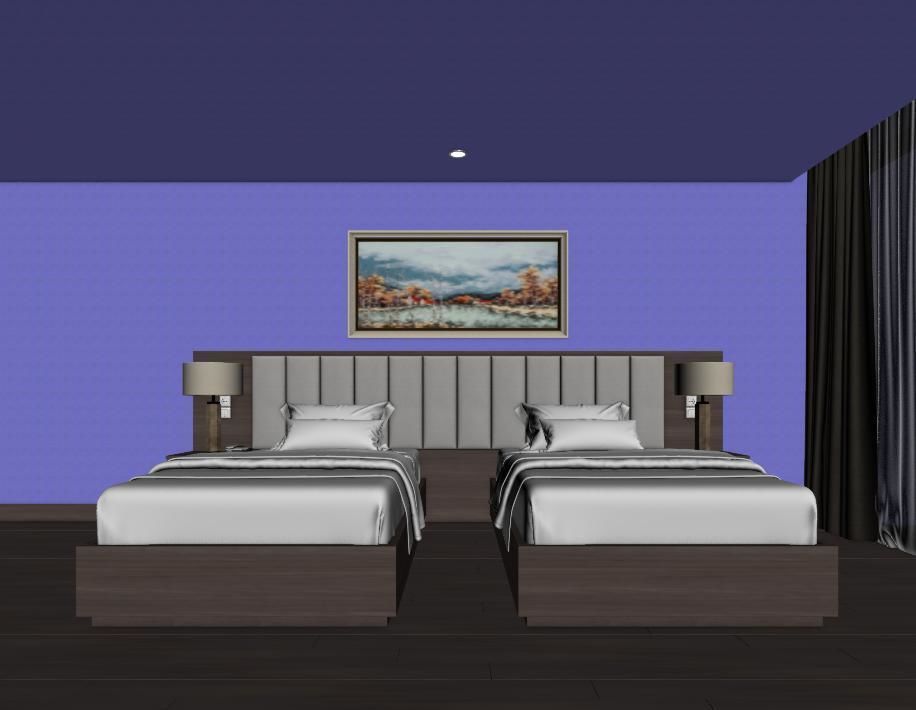 Hotel Bedroom 3dmodel and V-ray rendering 3D model_10