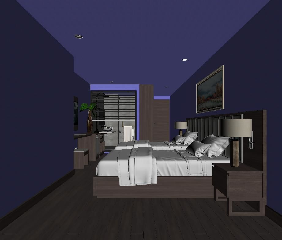 Hotel Bedroom 3dmodel and V-ray rendering 3D model_11