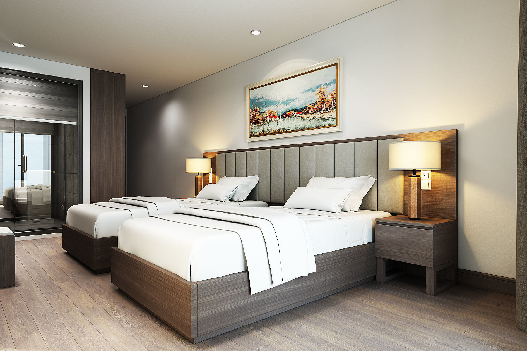 Hotel Bedroom 3dmodel and V-ray rendering 3D model_1