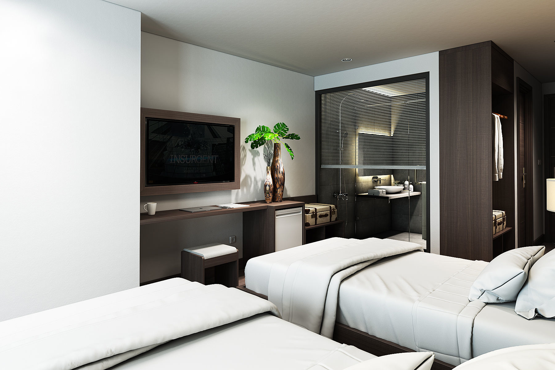 Hotel Bedroom 3dmodel and V-ray rendering 3D model_5