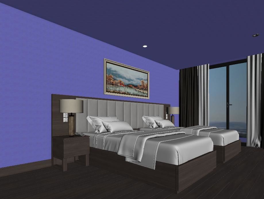 Hotel Bedroom 3dmodel and V-ray rendering 3D model_12