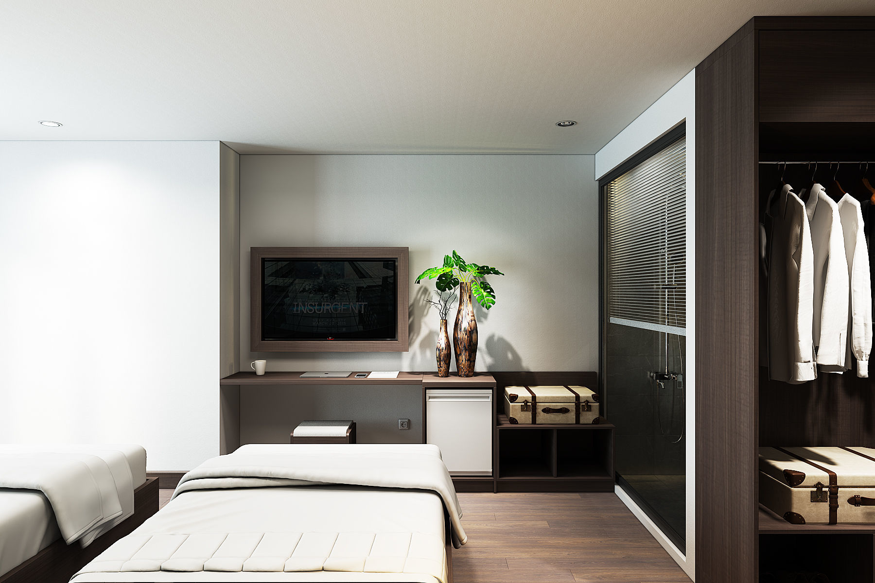 Hotel Bedroom 3dmodel and V-ray rendering 3D model_4