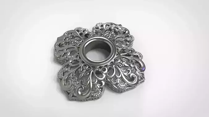 Reliquary ornate silver flower