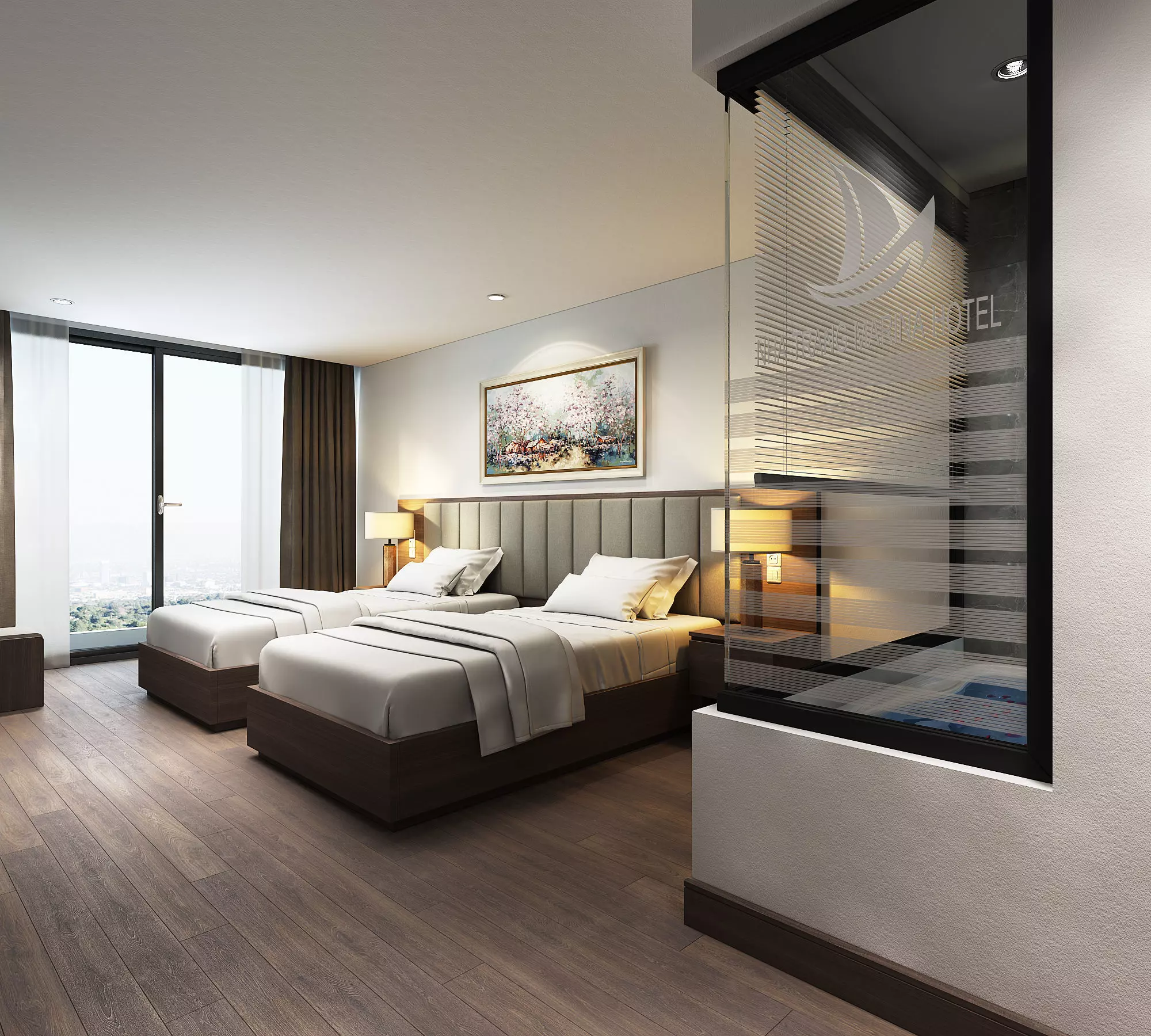 Hotel Bedroom 3dmodel and V-ray rendering 3D model_0