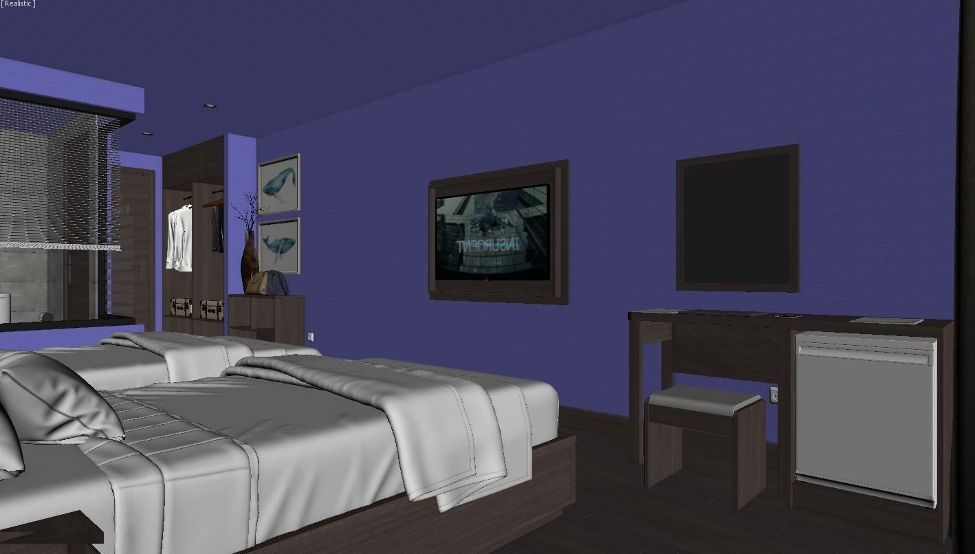 Hotel Bedroom 3dmodel and V-ray rendering 3D model_7
