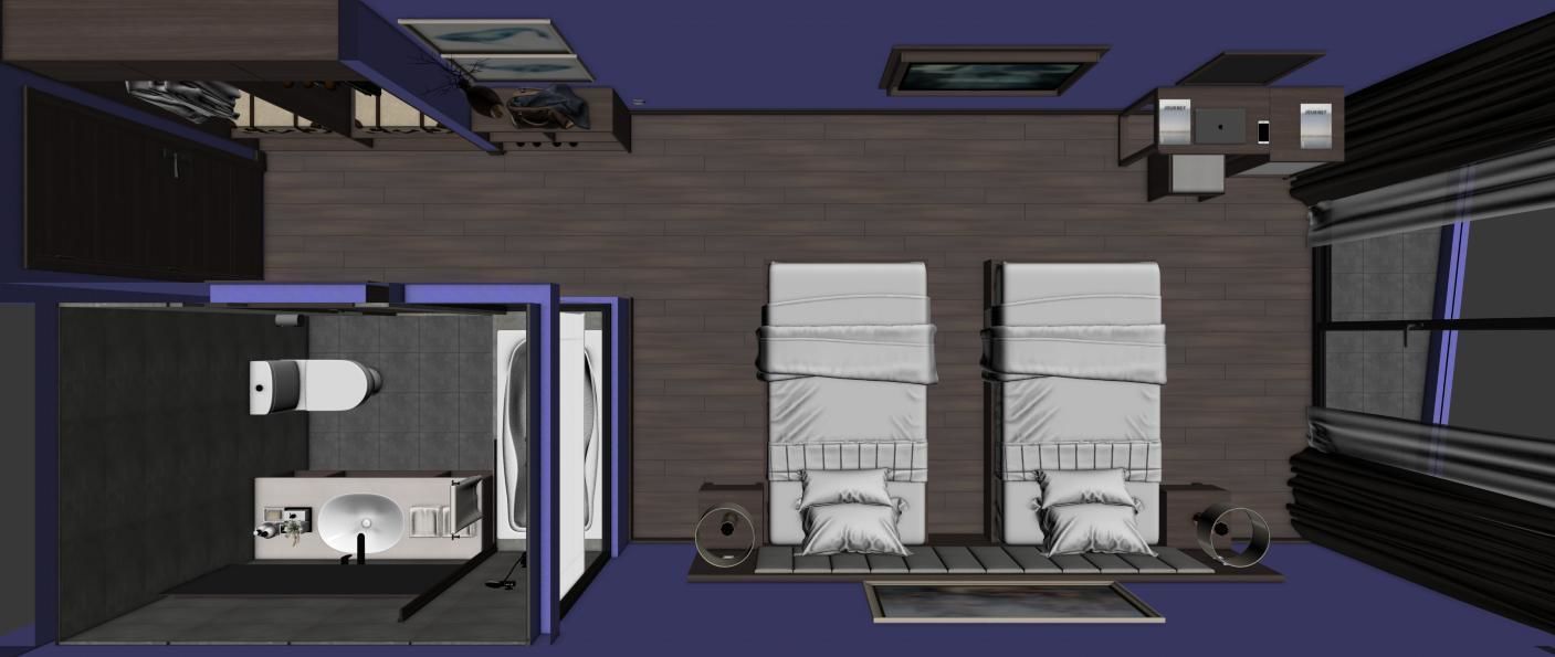 Hotel Bedroom 3dmodel and V-ray rendering 3D model_12