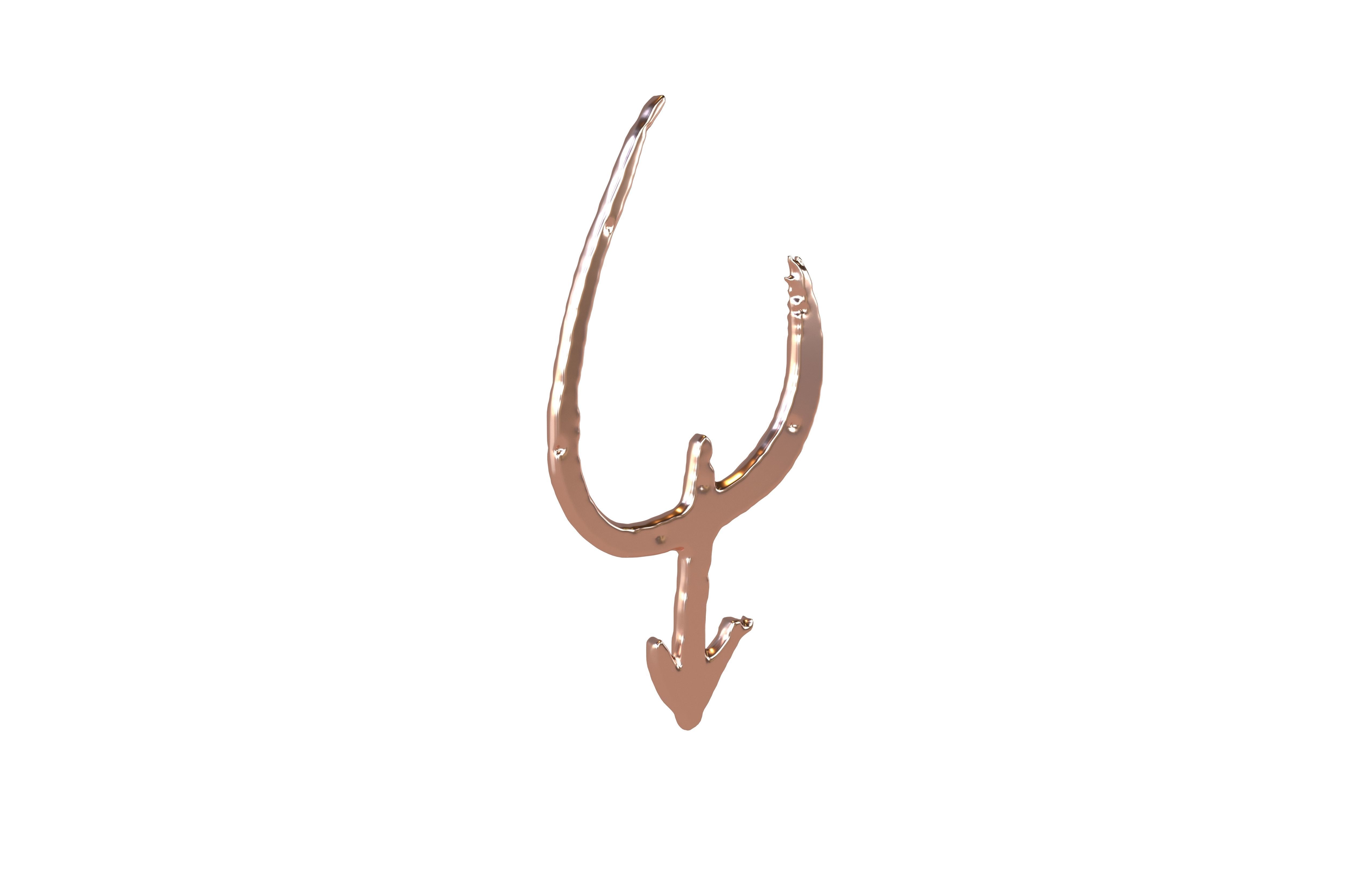 Chinese Zodiac Cow Oracle Bone Inscriptions v1 005 Low-poly 3D model_1