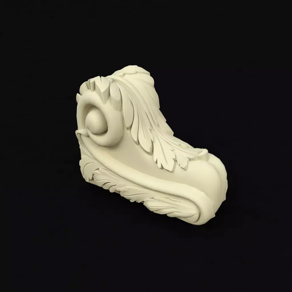 pilaster ornate sculpture 3D model_0