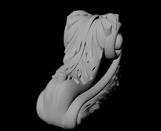 pilaster ornate sculpture 3D model_3
