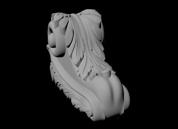pilaster ornate sculpture 3D model_4