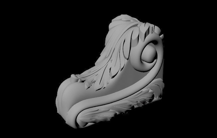 pilaster ornate sculpture 3D model_2