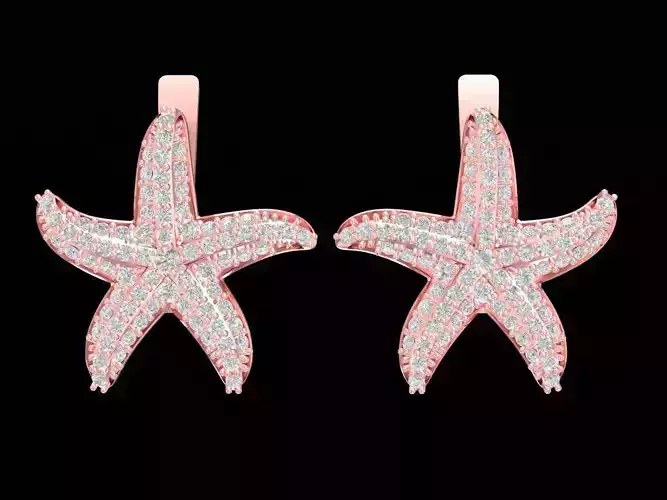 diamond lucky starfish earrings 3251