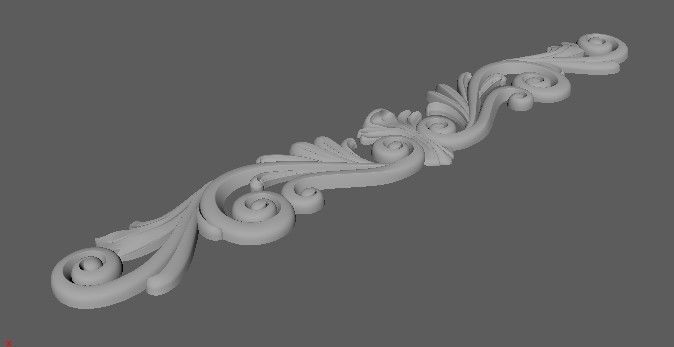 dekor shabby chic ornate border 3D model_3