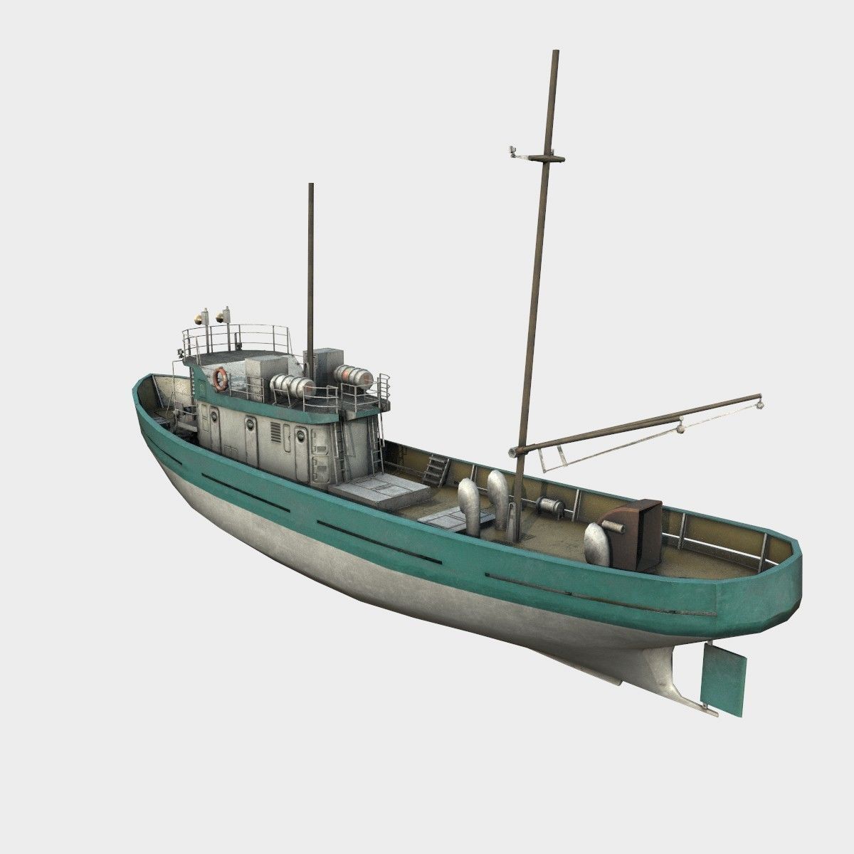 fishing boat Low-poly 3D model_3