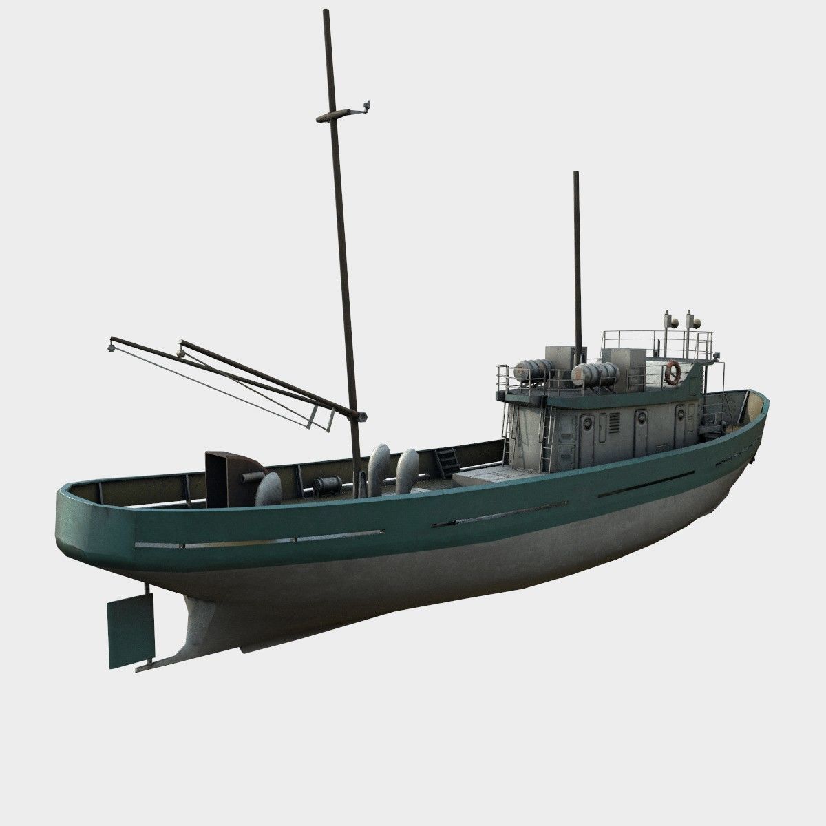 fishing boat Low-poly 3D model_4