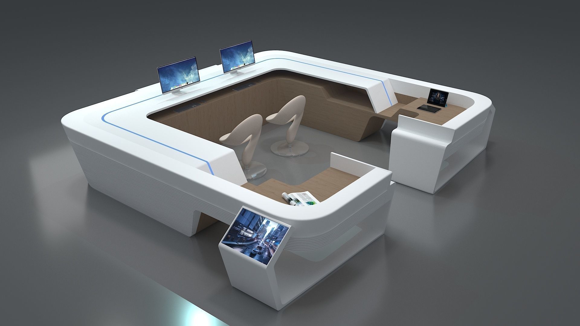Reception Desk  3D model_2