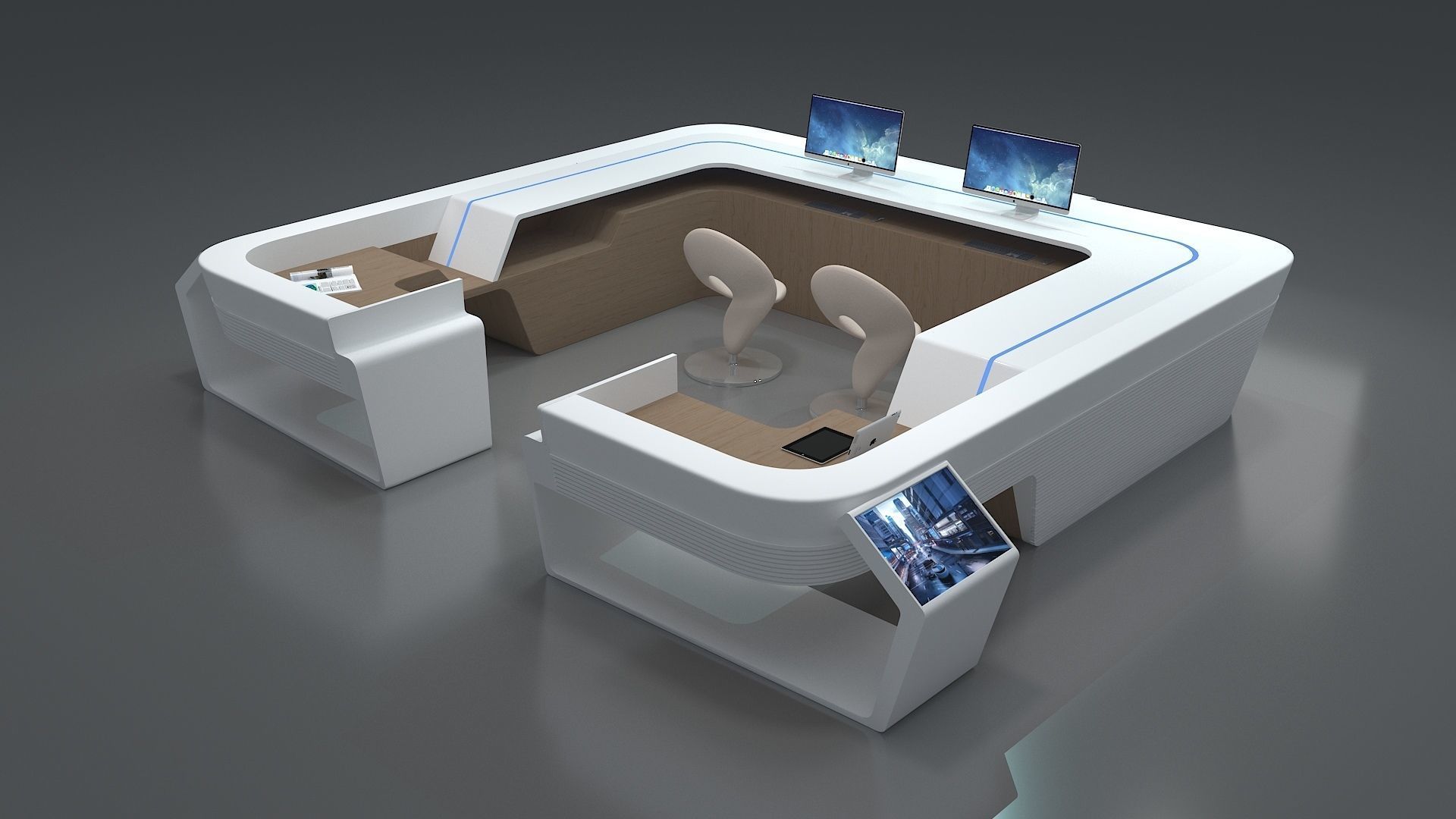 Reception Desk  3D model_3