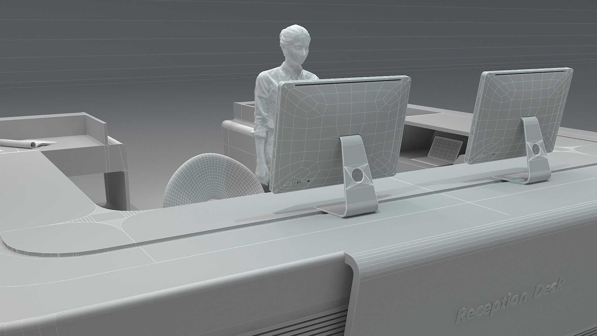 Reception Desk  3D model_12