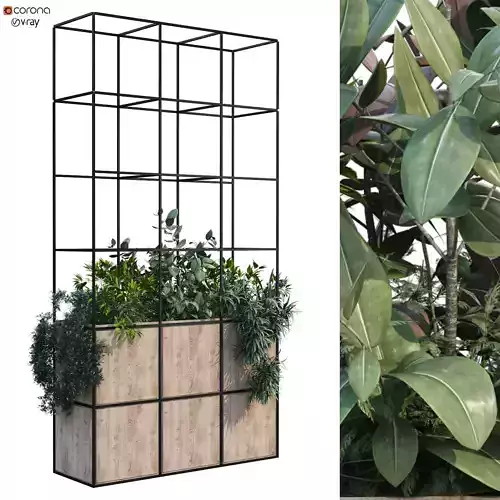 Interior vertical green partition set 198