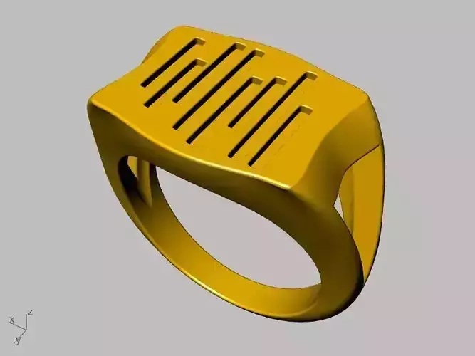 mens stylish gold signet ring stl verified 