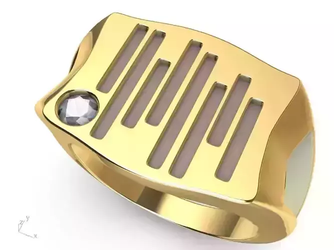 mens diamond signet ring stl verified 