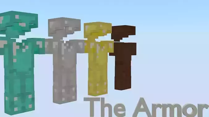 The armor silver minecraft character Free 3D model